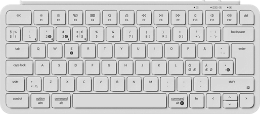 B1 Pro Ultra-Slim Wireless Tri-Mode - Ivory White - Tastatur - Nordisk - Hvit