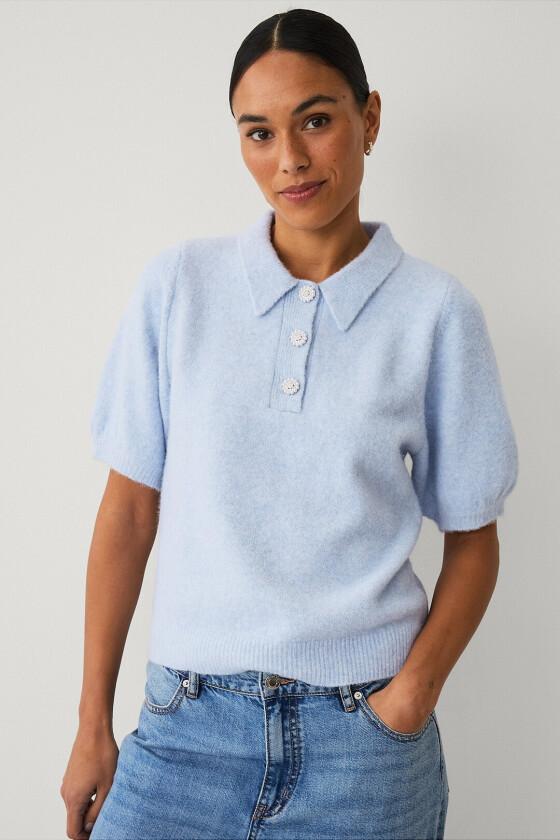 Genser med krage - Blå