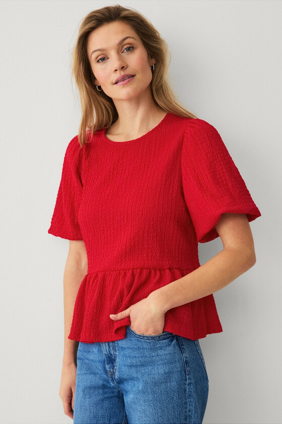 Topp med ballongermer - Rød
