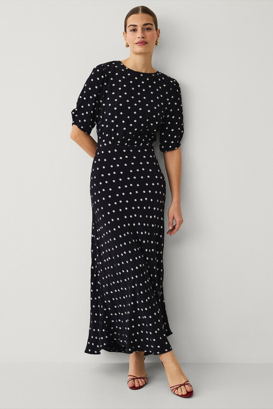 Maxikjole med markert midje - Svart