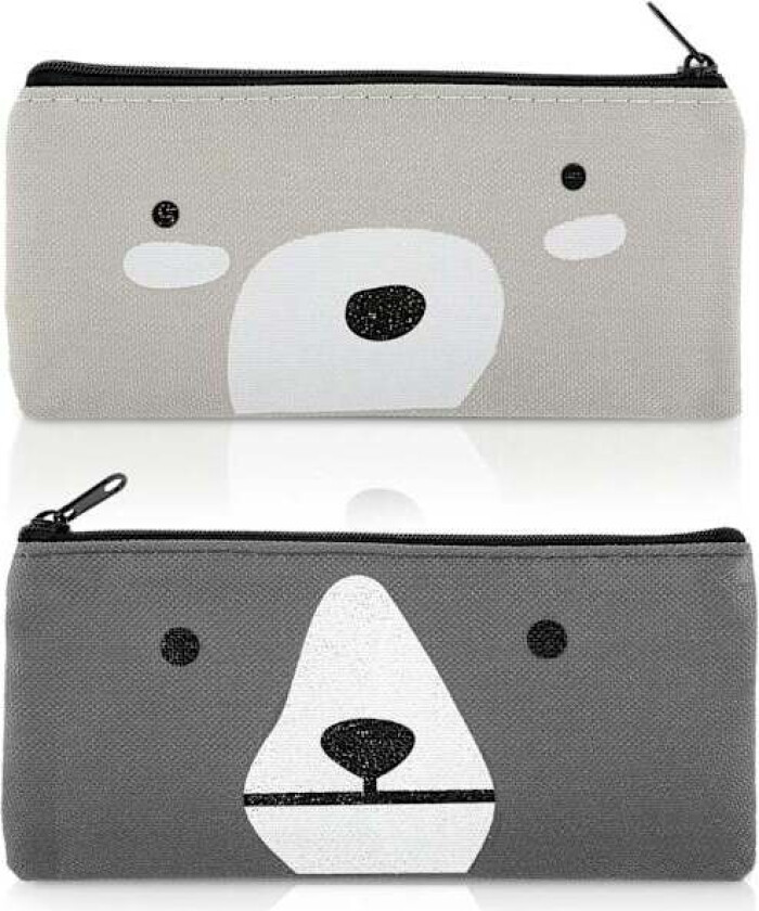 2 Pakning Tegneserie Penalhus Blyantveske Glidelås Skrivesaker Veske Sminkeveske Pop-up Kosmetikkveske for Skolekontorrekvisita