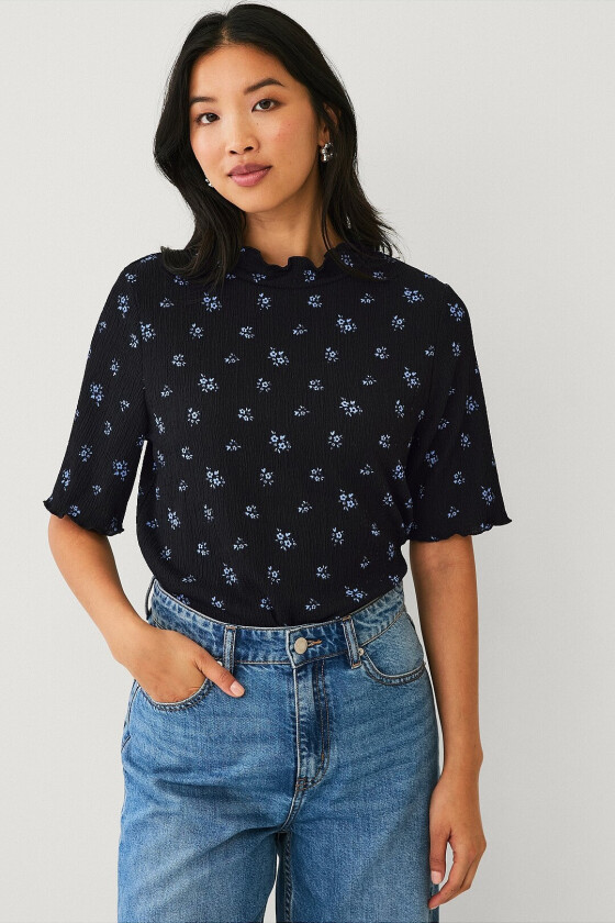 Kortermet topp - Svart