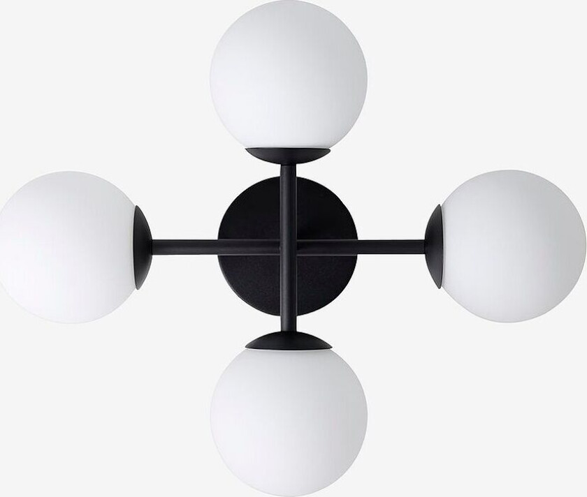 Taklampe Castrovido 4 svart, Svart