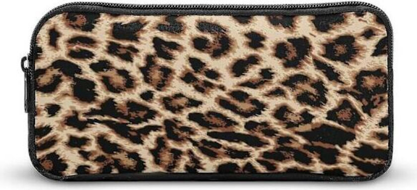 Rolig Leopard Dyretrykk Penal Penn Oppbevaringspose Pennal Kontororganisator Holder med Glidelås for Kvinner Menn Voksen82098 db COLOR One Size