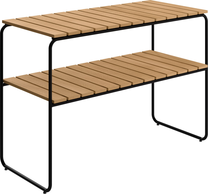 Console Table L105 Oiled Oak With Black Steel Base - Utendørs småbord og sidebord - Jan-Olof Ågren,Maria Håård - Tre farget - Metall/Tre