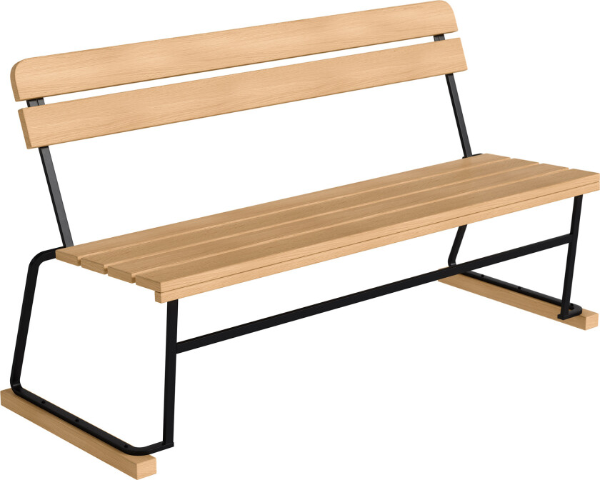 Sofa 3 Oiled Oak With Black Steel Base - Hagebenker - Tre farget - Metall/Tre