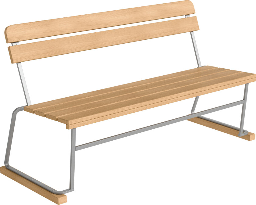 Sofa 3 Oiled Oak With Hot Galvanized Steel Base - Hagebenker - Tre farget - Metall/Tre