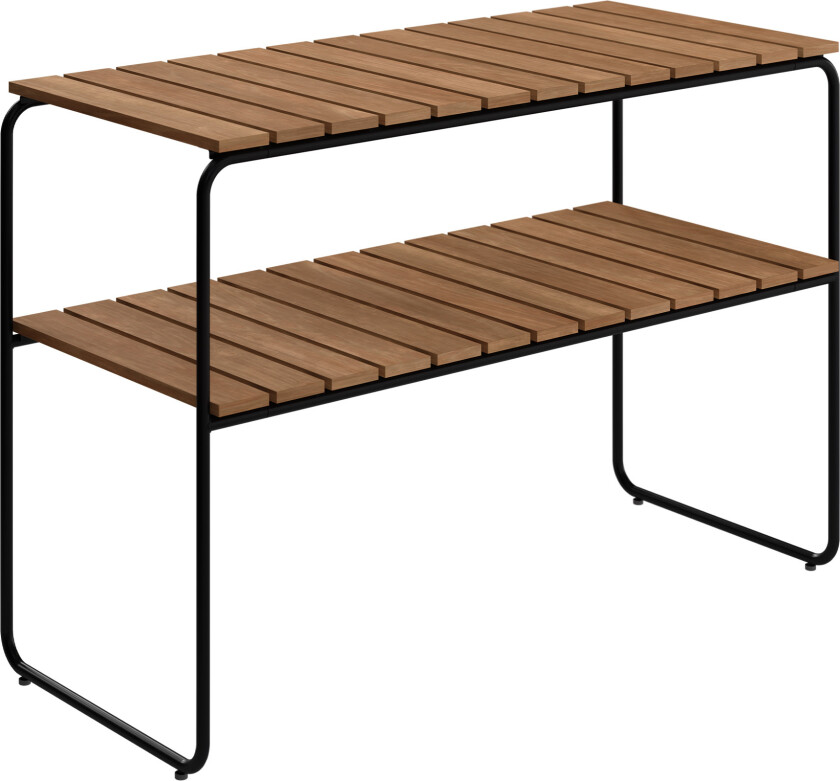 Console Table L105 Untreated Teak With Black Steel Base - Utendørs småbord og sidebord - Jan-Olof Ågren,Maria Håård - Tre farget - Metall/Tre