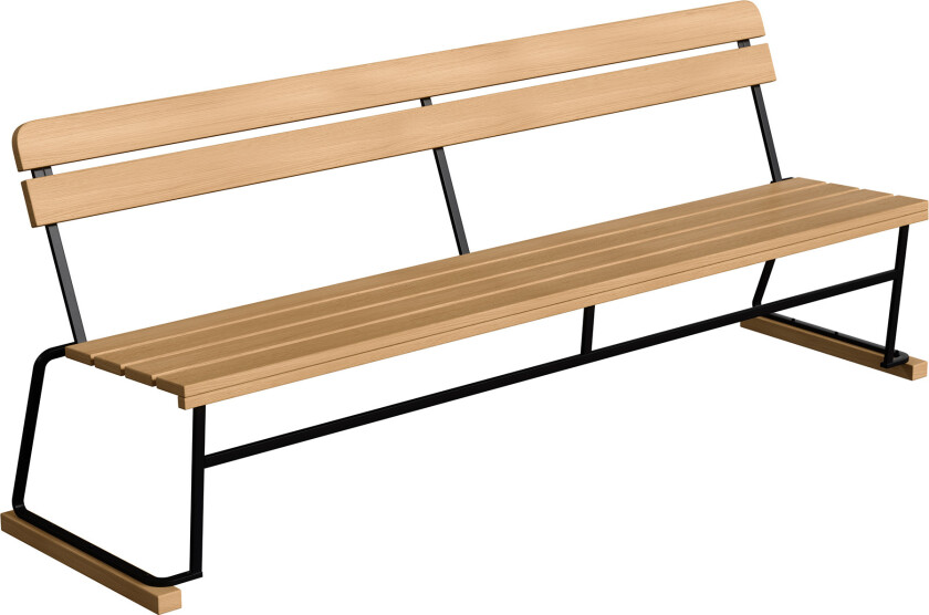 Bilde av Sofa 5 Oiled Oak With Black Steel Base - Hagebenker - Tre farget - Metall/Tre