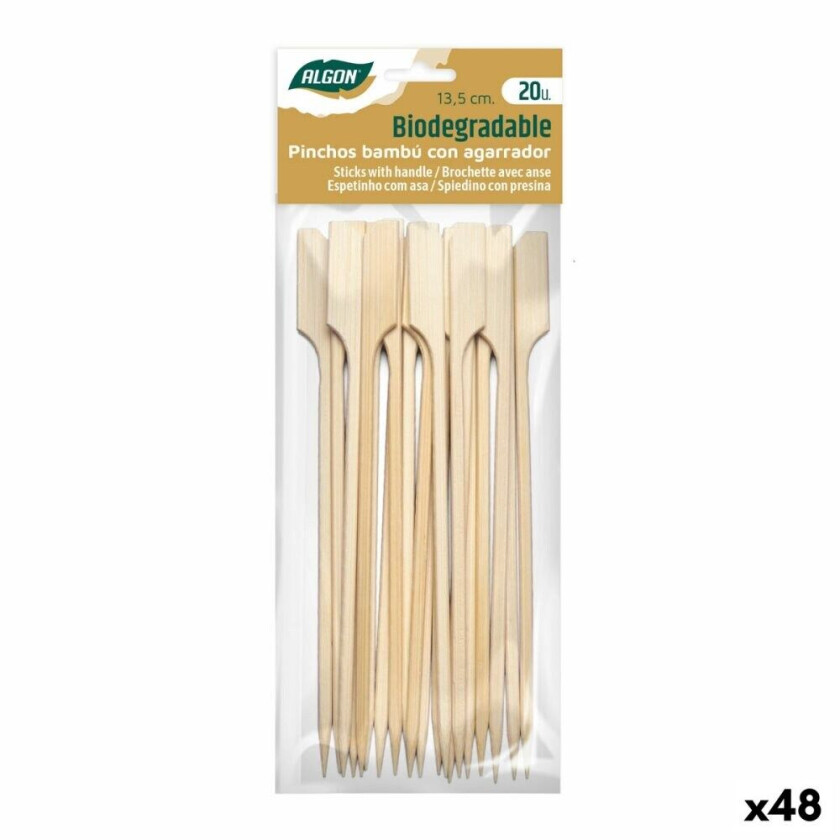Bambus-tannpirkere Algon 13,5 cm Sett 20 Deler (48 enheter)