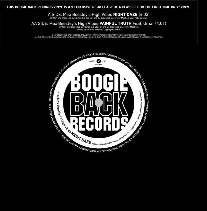 Max Beesley's High Vibes Night Daze / Painful Truth LP/Vinyl