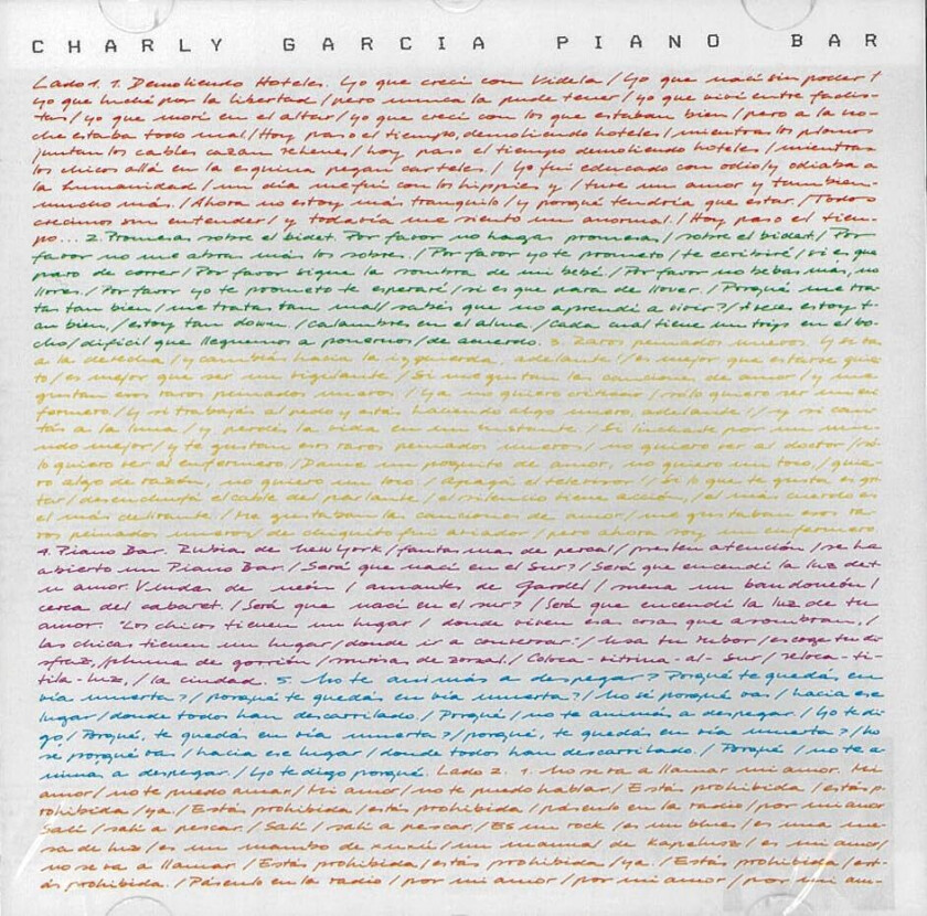 Charly Garcia Piano Bar CD