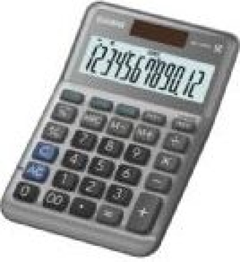 MS-120FM, Desktop, Grunnleggende, 12 sifre, Batteri/Solcelle, Sort