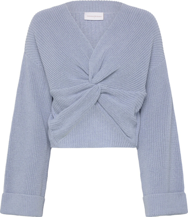 Mlsvala Cot L/S Crop Knit Top - Blue - M