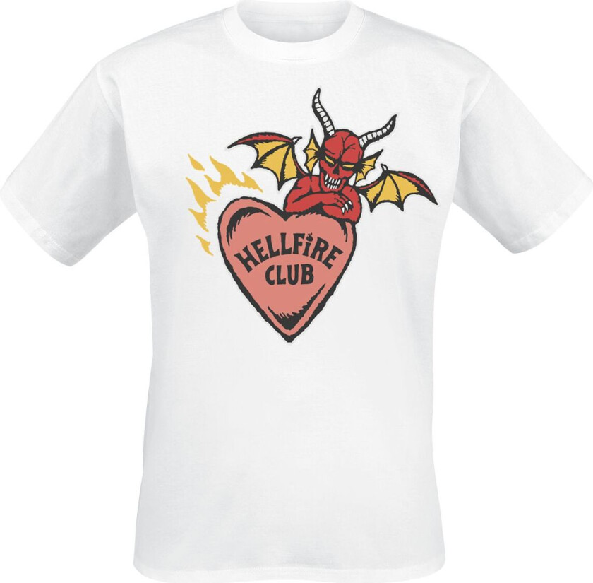 T-skjorte - Hellfire Club - Heart - S til XXL - Herrer - hvit