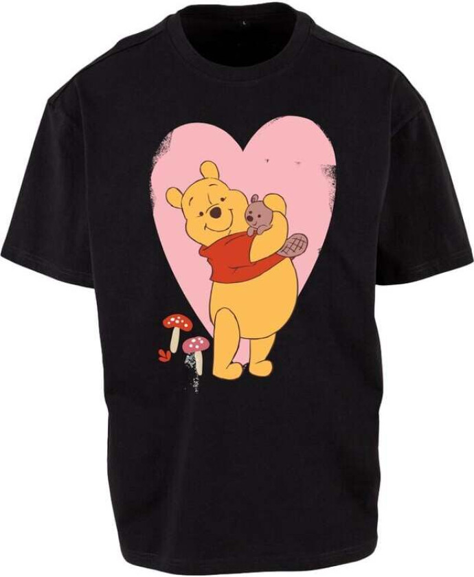 Winnie The Pooh - Disney T-skjorte - Heart - S til XXL - Unisex - svart