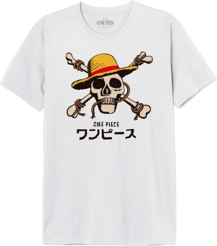 Anime T-skjorte - Skull Logo - Japanese - S til XXL - Herrer - hvit