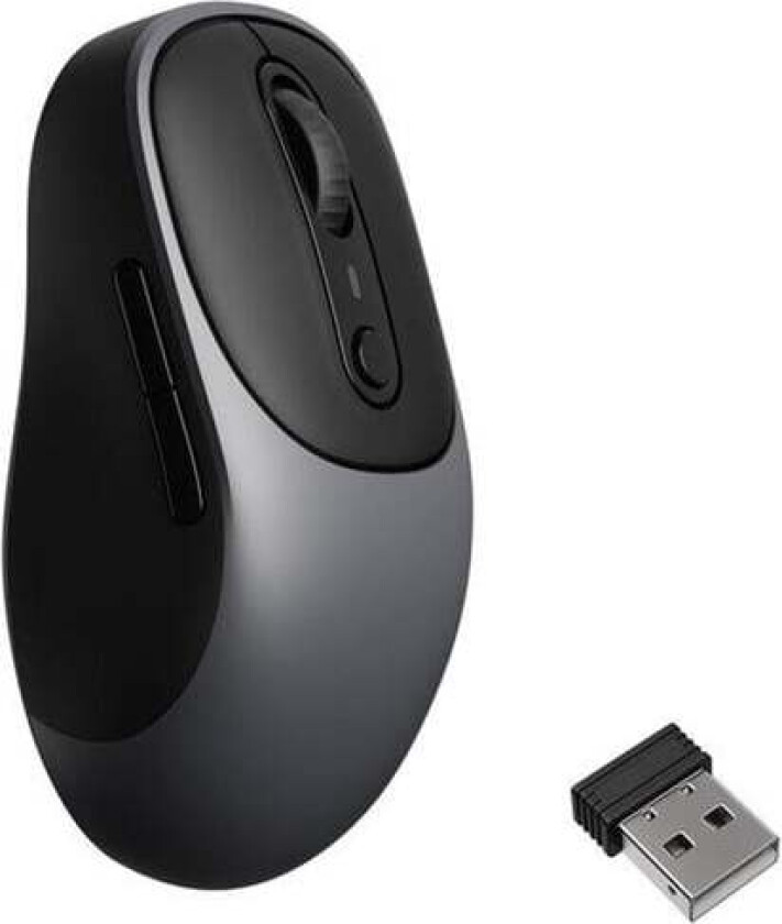 BM24 Wireless Mouse - Mus - Optisk - 6 - Grå