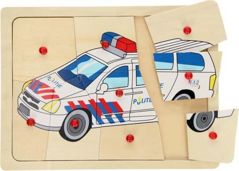 Wooden Knob Puzzle Police 9 pcs. Tre