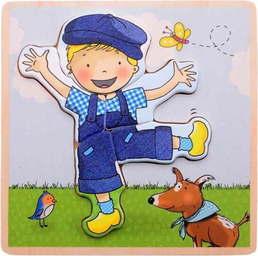 Fien & Teun Wooden Puzzle Teun - 5pcs. Tre