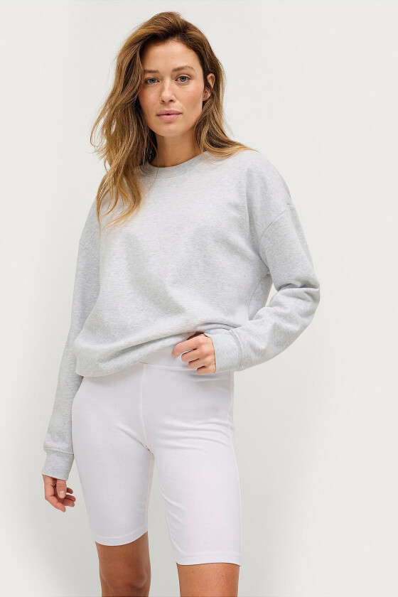 Kort sykkelbukse med høy midje - Hvit