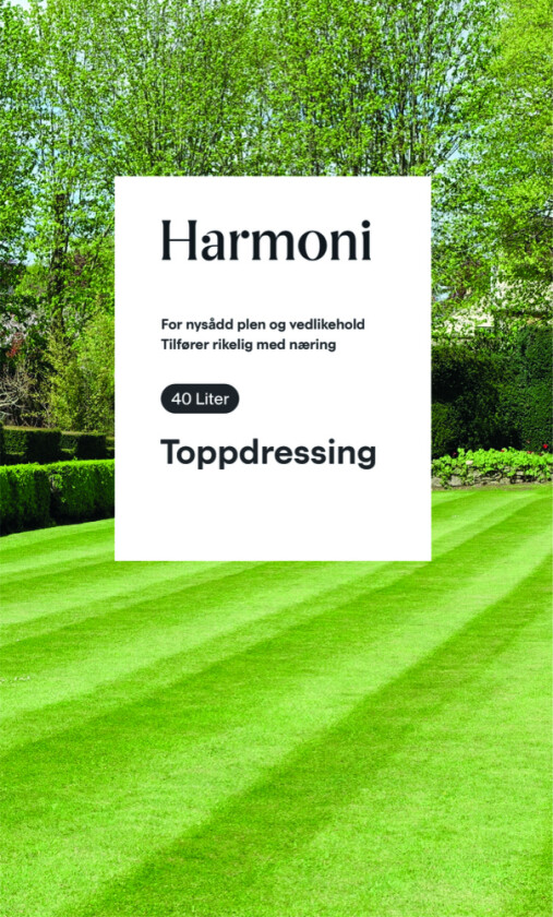 Harmoni toppdressing 40 liter tilsatt kalk og npk-gjødsel m/mikro