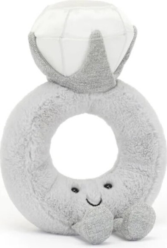 Jellycat Amuseables Diamantring Plysjleke, 20 cm | Bryllupsring Plysj | Forlovelses- og Bryllupsgave