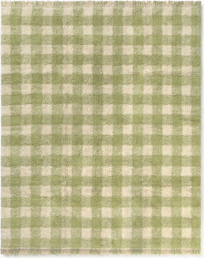 Lorena Canals Vaskbar Vichy Gulvteppe 150x180 cm, Matcha - Gulvtepper - Bomull