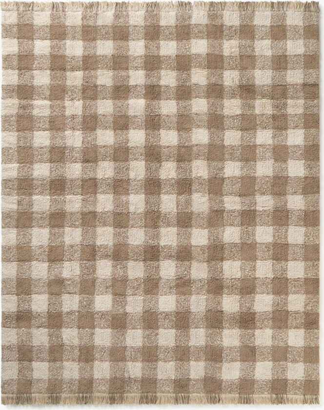 Lorena Canals Vaskbar Vichy Gulvteppe 150x180 cm, Marron - Gulvtepper - Bomull
