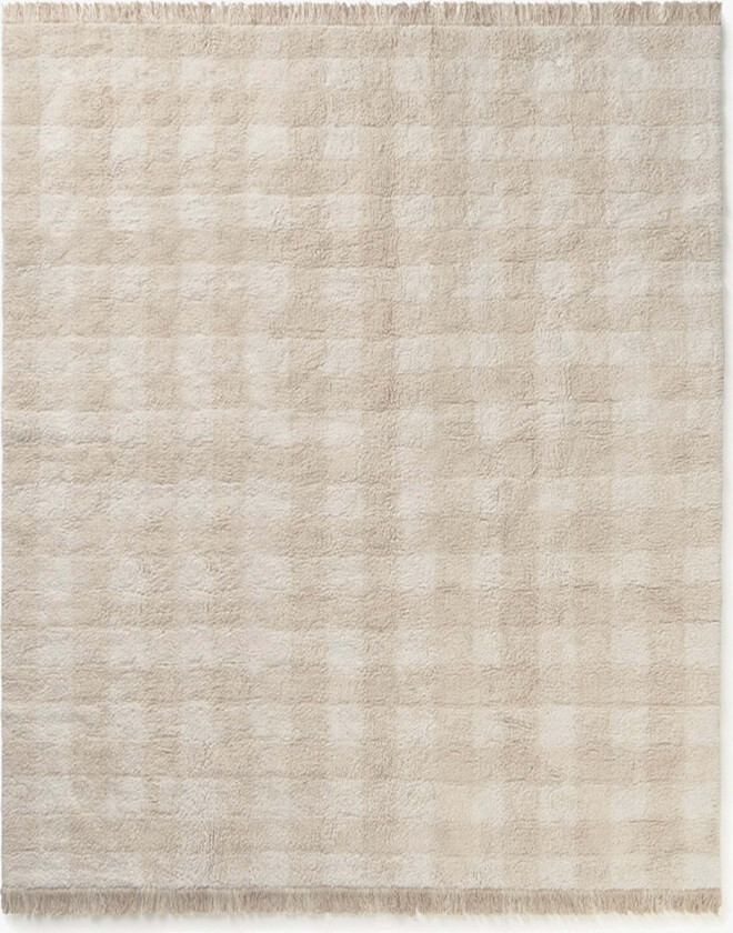 Lorena Canals Vaskbar Vichy Gulvteppe 150x180 cm, Ivory - Gulvtepper - Bomull