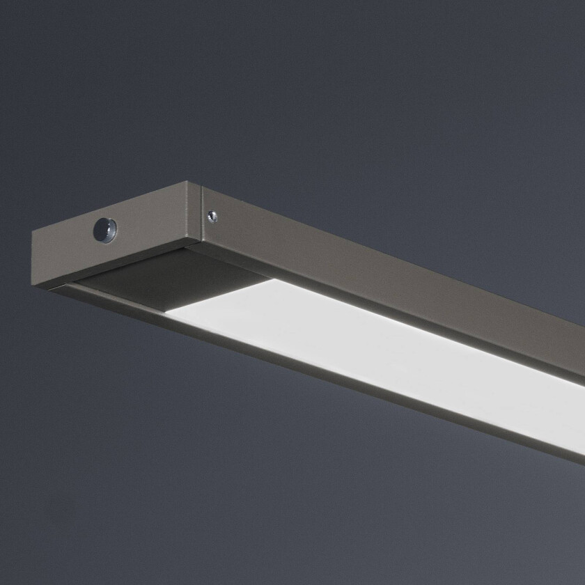 LED-hengelampe Marlo, greige, lengde 120 cm, CCT, berøringsdimmer