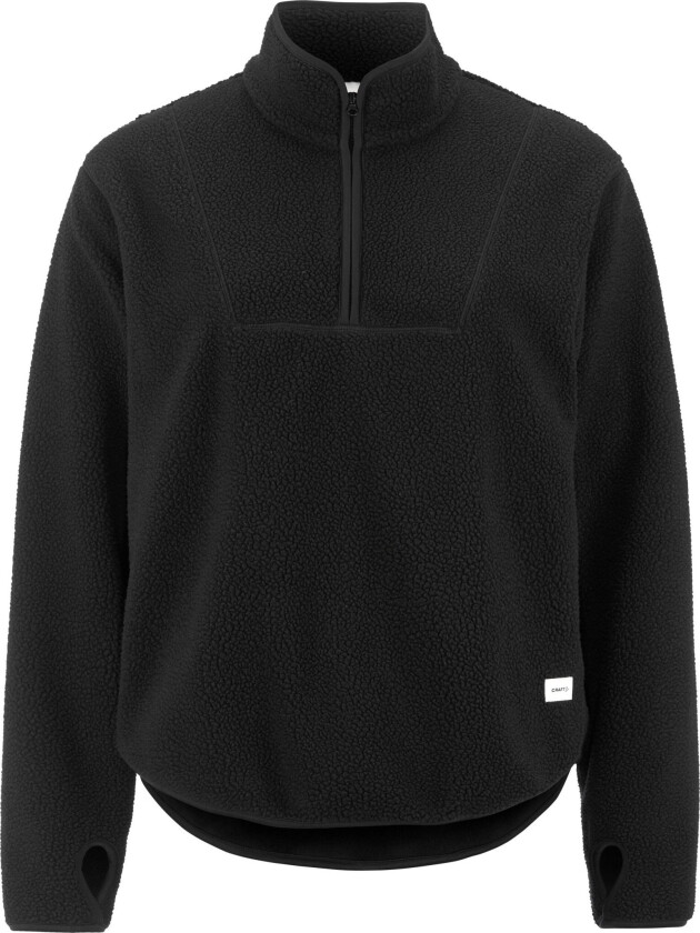 Women's Join Pile Fleece Half Zip Black