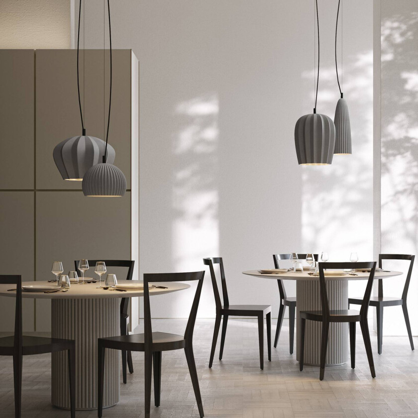 hengelampe Sahara, grå, Ø 14 cm, keramikk, E27