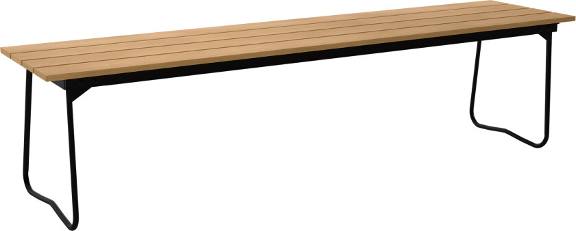 Bench 9 Oiled Oak With Black Steel Base - Hagebenker - Artur Lindqvist - Tre farget - Metall/Tre