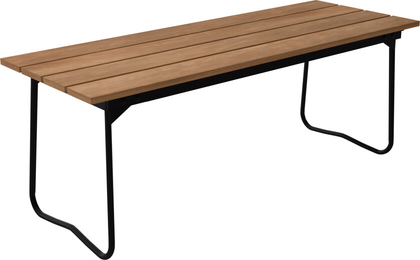 Bench 8 Untreated Teak With Black Steel Base - Hagebenker - Artur Lindqvist - Tre farget - Metall/Tre