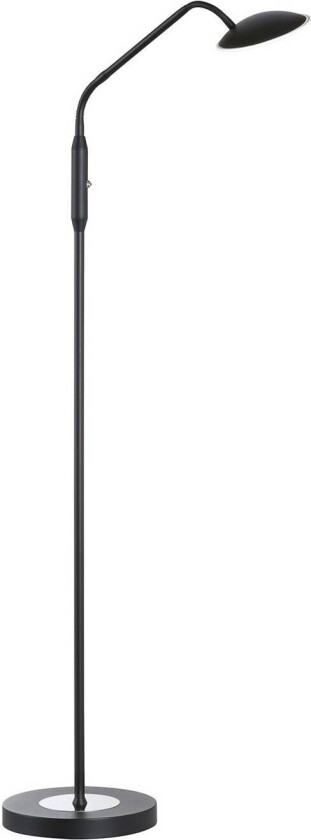LED-gulvlampe Tallri, svart, høyde 135 cm, CCT, berøringsdimmer
