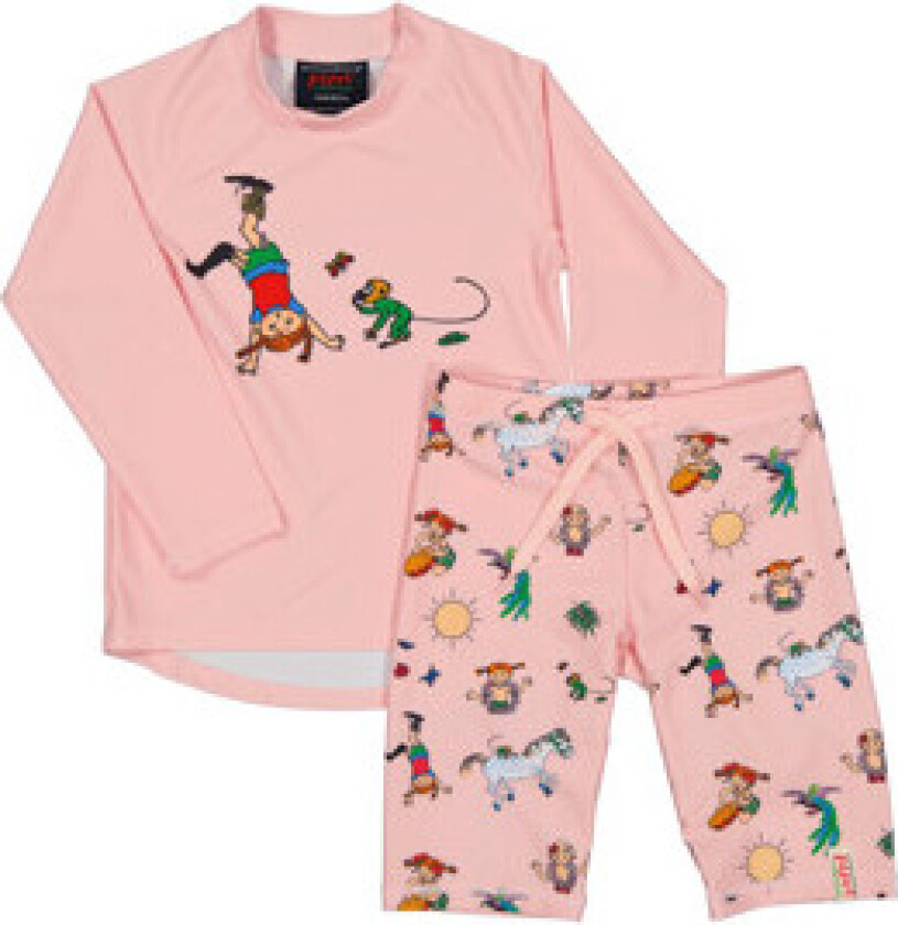 UV-sett Pippi Langstrømpe Rosa 110-116 cl