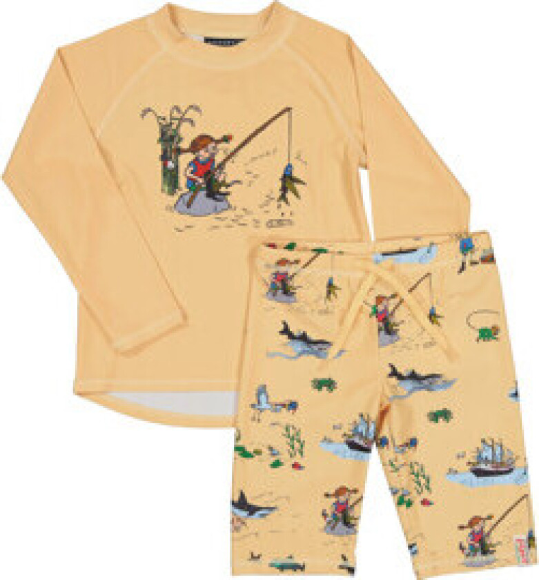 UV-sett Pippi Langstrømpe Gul 110-116 cl