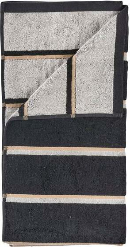 Denmark– Sauna Badehåndkle 140x70 cm – Svart, Soft Grey, Camel