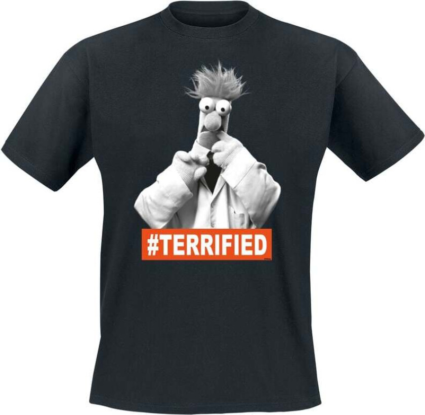 Disney T-skjorte - Beaker Terrified - M til 5XL - Herrer - svart