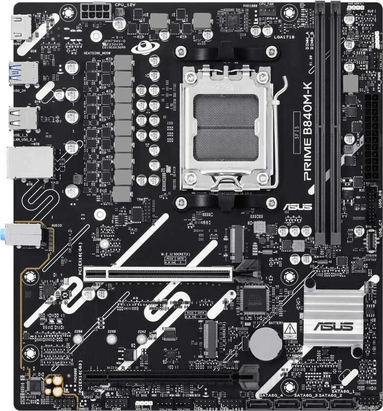 AMD B840 micro-ATX motherboard DDR5 2xM.2