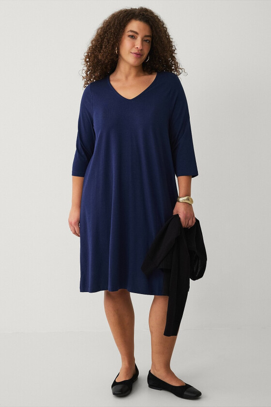 Kjole med A-linjeformet snitt - Blå