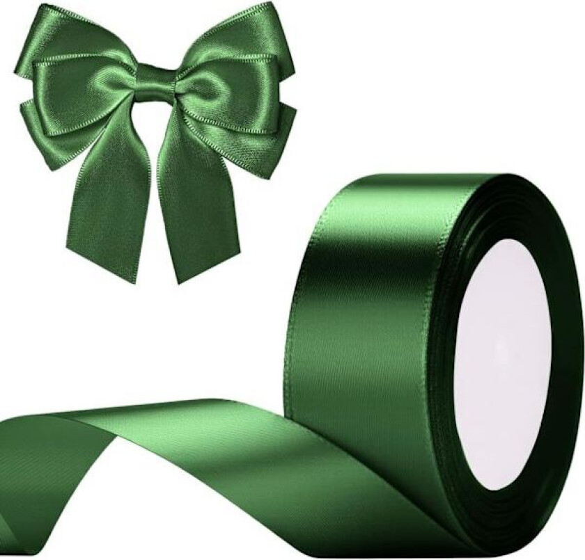 Mørkegrønne satengbånd, 40mm salviegrønne bånd for gaveinnpakning, 22M gavebånd, dekorativt gaveinnpakningsbånd for St. Patrick's Day