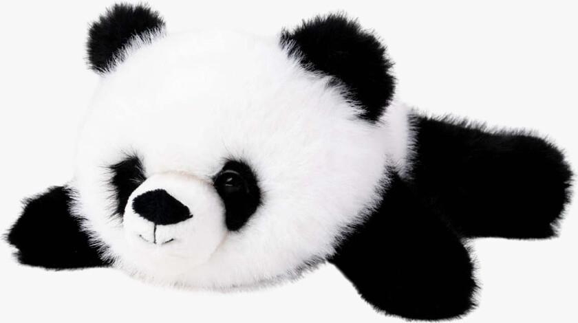 Kosedyr Liggende Panda 28 cm, Svart/Hvit - Kosedyr
