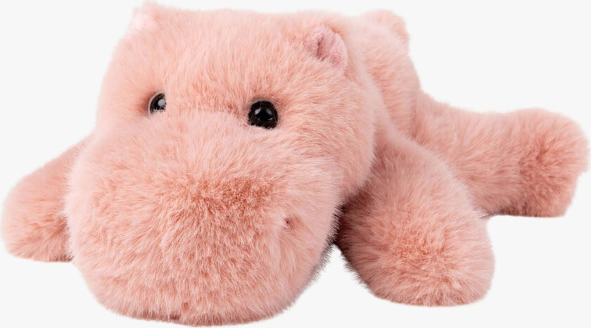 Kosedyr Liggende Flodhest 30 cm, Rosa - Kosedyr