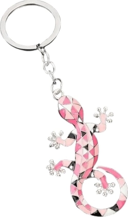 Nøkkelring - Gekko - Rosa