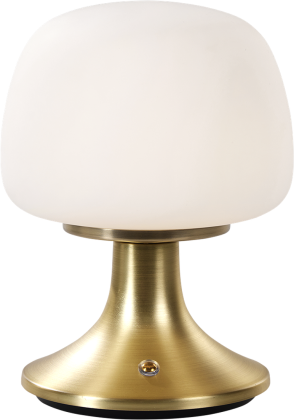 Izzy bordlampe - Oppladbar - Hvit / Messingfarget