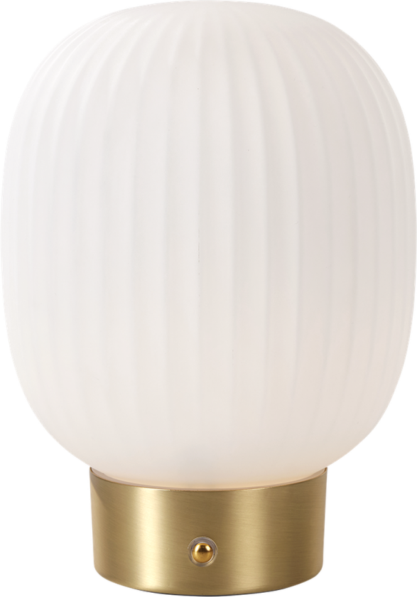 Millie bordlampe - Oppladbar - Hvit / Messingfarget