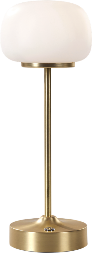 Nellie bordlampe - Oppladbar - Hvit / Messingfarget