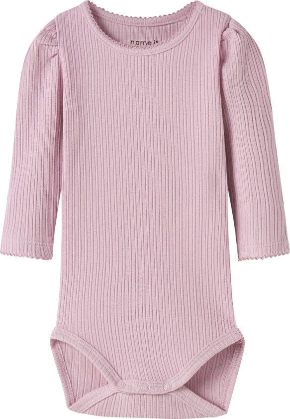 Body I/e - Rib - NbfDemi - Duftende Lilac - - 62 - Langermet Body